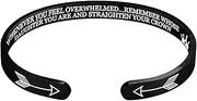 [U.S. Polo Assn.] Top Titanium Steel OM Cuff Bangle for Men Women Silver-Color Buddhist Yoga Open Cuff Bracelet Punk Jewelry Gifts (Metal Color : Daughter Black)