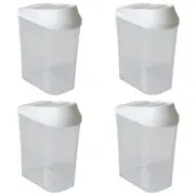 4x Homeleisure Store & Pour Plastic 750ml Container Kitchen/Pantry Clear/White