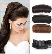 Hairpiece Synthetic Comb Clip Hair Bun Invisible Fluffy Hair Pad, Bump Up Styling Insert Tool Daily Use(2-30)