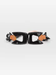 Chain & Leather Elastic Panel Belt