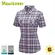 【Mountneer 山林 女 彈性抗UV格子襯衫《粉紅》】31B02/短袖襯衫/防曬襯衫