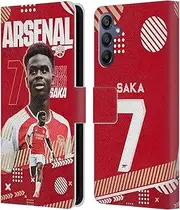Head Case Designs Officially Licensed Arsenal FC Bukayo Saka 2023/24 First Team Leather Book Wallet Case Cover Compatible with Samsung Galaxy A15