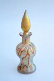 Gold Luster Perfume Bottle With Millifiore and Red Vine Design. Saul Alcaraz