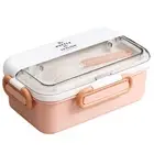 1 Set 900ml Lunch Box Good Sealing Pack Rice Children Adults Storage Box 3