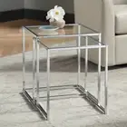 Rodney Chrome and Clear Glass Nesting Table Set of 2