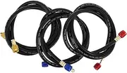 Gatuida Set of 3 Car Air Conditioning Pipes Hoses Manifold Gauges Condenser Filling Hoses for Automotive Repair