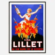 Galrie Kina Lillet 1937 Vintage Poster Art by Roby Retro French Advertising Decor, Black Frame, A0 84 x 119cm (33 x 47inch)