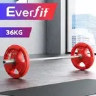 Everfit 36KG Barbell Weight Set Plates Bar Bench Press Exercise Home Gym 120cm