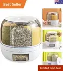 Grain Storage Container Dispenser, s rice dispenser rotating, 360° rotating f...