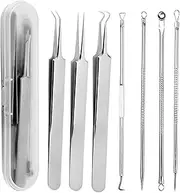 Comedone Extractor Kit,7X Whitehead Pore Extractor Clip - Dirty Nose Pore Picking Tools Blemish Removal Tool For Face Whitehead