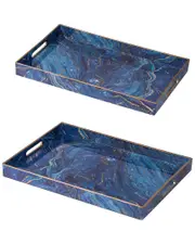A&B Home Set of 2 Modern Chic Rectangular Trays