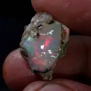 09.80Ct Original AAA+ Ethiopian "Play-Of-Color" Fire Opal Rough Natural Gemstone