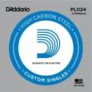 .024 Gauge Single Steel Electric or Acoustic Guitar String D'Addario PL024