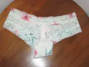 VICTORIA'S SECRET PINK CHEEKSTER FLORAL LACE SUBTLE BLUSH & MULTICOLOR SIZE S