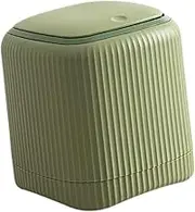 Generic Barbage Bin Countap Wastebasket Push Multipurpose Button 13.5x13.5x14.5 Cm Small Recycling Container for Light Night, Green, as described