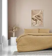 Ardor Boudoir London Embossed Microfibre Quilt Cover Set, Cinnamon, Queen