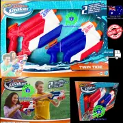 NERF Super Soaker Twin Tide Double Barrel Water Blaster Toy Gun Fun Play 2 Pack