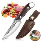 Outdoor Fixed Blade Knife with Leather Sheath Hunting Camping Camping Fish Meat