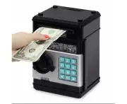 Piggy Bank Cash Coin Can ATM Bank Electronic Coin Money Bank Gift Kids Black