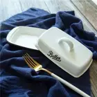 Retro Enamel Butter Dish with Lid Cheese Plate Tableware Snack Tray Home