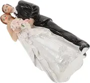 WEKADRIN Bride and Groom Cake Topper Elegant Resin Couple Figurine for Wedding Cake Decoration Versatile Centerpieces for Engagements and Special Occasions Keepsake Decor
