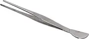 Stainless Steel Bonsai Tweezers Long Tweezers with Crescent Moon Spatula for Potted Loosening Soil Planing Grass (Straight)