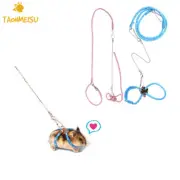 Pet Rat Mouse Hamster Ferret Adjustable Harness Lead Leash Collar Pink & Blue