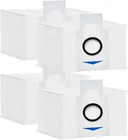 4Pack Vacuum Cleaner Bags for Ecovacs Deebot X1 Omni, X1 Plus, T10 Omni, T10 Plus, T20 Omni, X & T Series Replacement Dust Bags Large 3.3L Capacity