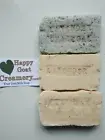 3 BARS LAVENDER OATMEAL CHARCOAL RAW GOAT SOAP HAPPY GOAT CREAMERY