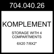 IKEA KOMPLEMENT Storage With 4 Compartments Light Gray 6x20 7/8x2" 704.040.26