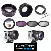 GOPRO HERO4 HERO3 WIDE ANGLE LENS+TELEPHOTO ZOOM LENS + FILTER KIT + MACRO LENS