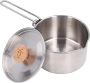 Cechoayuu Camping Pot 1L Stainless Steel Camping Cookware Portable Outdoor Tea Coffee Pot with Lid and Folding Handle,Backpacking Pot Stainless Steel Camping cookware Hiking