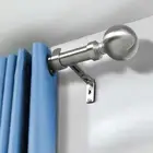 Steel Curtain Rod Window Quiet Rail Pole Pommel Set Extendable Adjustable