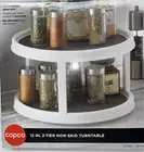 NEW Lazy Susan Plastic Turntable Organizer KITCHEN Rack Spice Storage 2 Tier 12”