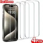 4Pcs Tempered Glass For iPhone 16 15 14 13 12 11 Pro Max Screen Protector AUS