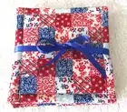 COASTER SET~PATCHWORK DESIGN~Fabric~Set Of 4~Reversible~Washable~Lined~NEW