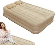 Blow Up Air Mattress | Inflating Guest Bed Twin Built-in Pump - Folding Inflating Floor Sleeping Pad for Living Room