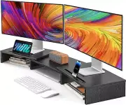 Dual Monitor Stand Riser for 2 Monitors, Monitor Stand for Desk