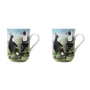 2x Maxwell & Williams Birds of Australia 300ml Bone China Mug Coffee Cup Magpie