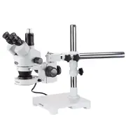 AmScope 3.5X-90X Trinocular Zoom Stereo Microscope w Boom Stand + 80 LED Light