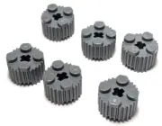 Lego - Lot of 6 - Dark Grey/Gray, Brick Round 2 x 2 [Grill]