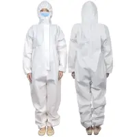 在飛比找蝦皮商城優惠-SMS防護衣 白色帶帽連體 防護服 實驗室防塵服 防護衣服 