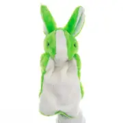Cute Animals Hand Puppet Soft Stuffed Doll Toy Gloves Stage Props Green Rabbit