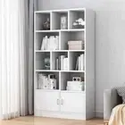 Omega 10-Shelf 2-Door Wardrobe Cupboard Bookshelf Cabinet Black Walnut Storage