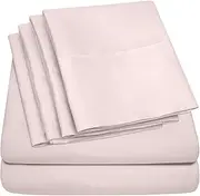 King Size Bed Sheets - 6 Piece 1500 Supreme Collection Fine Brushed Microfiber Deep Pocket King Sheet Set Bedding - 2 Extra Pillow Cases, Great Value, King, Pale Pink