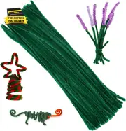 100 Pieces Pipe Cleaners Chenille Stem, Green Pipe Cleaners Set for DIY Arts Cra
