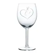 Wine Glass Goblet White or Red Wine 10oz Heart Horse
