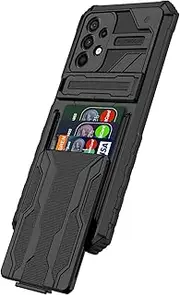 [Niuuro] for Samsung Galaxy A13 4G/5G Wallet Case with Credit Card Holder Stand Kickstand Slim Rugged Shockproof Heavy Duty Defender Armor ?Military Grade? Protective Phone Case - Black