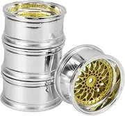 4pcs Mini Simulated Electroplated Hub Tires Drift Tire Hub for Car Road Replacement Wheels Car Wheel Rim Racing Car Accessory Car Wheel Hub Nylon Plastic Silver