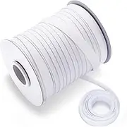 Double Fold Bias Tape, Bias Tape Double Fold 1/2 inch for Quilt Binding 55 Yards Polyester Pre-fold White Bulk Bias Tape for Sewing, Seaming, DIY Craft, Non-Stretch(13mm, 50 Meters)